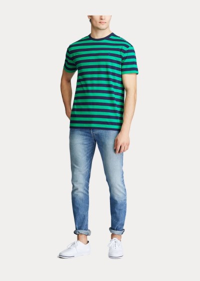 Men's Polo Ralph Lauren Classic Striped Jersey T Shirts | 695371XNI